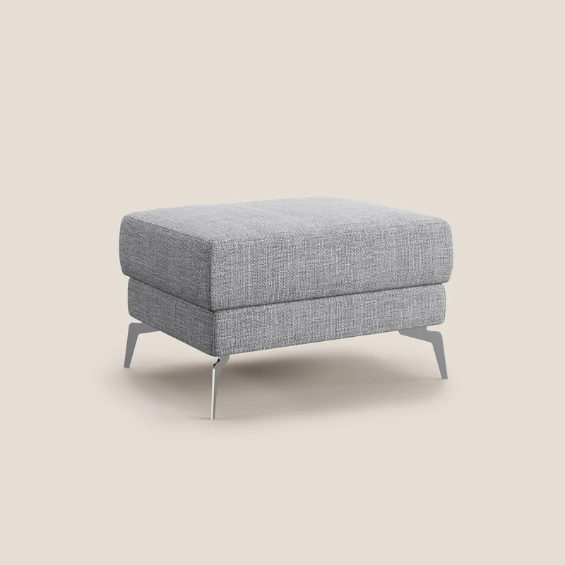 Star Pouf avec pieds hauts en tissu imperméable doux entrelacé T06 gris