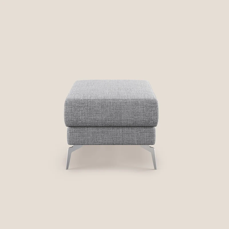 Star Pouf avec pieds hauts en tissu imperméable doux entrelacé T06 gris