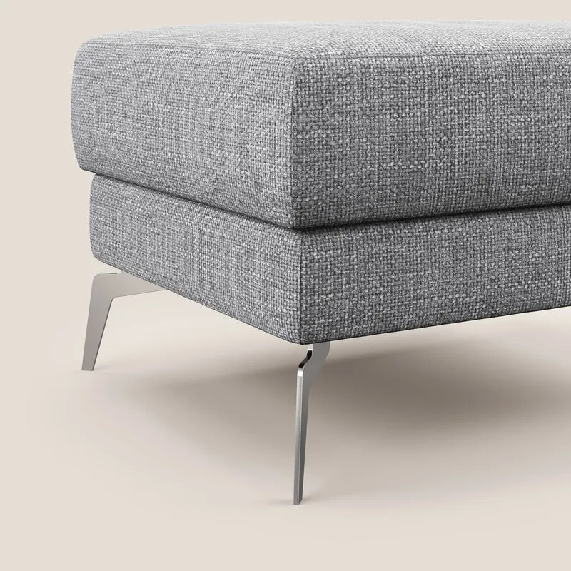 Star Pouf avec pieds hauts en tissu imperméable doux entrelacé T06 gris