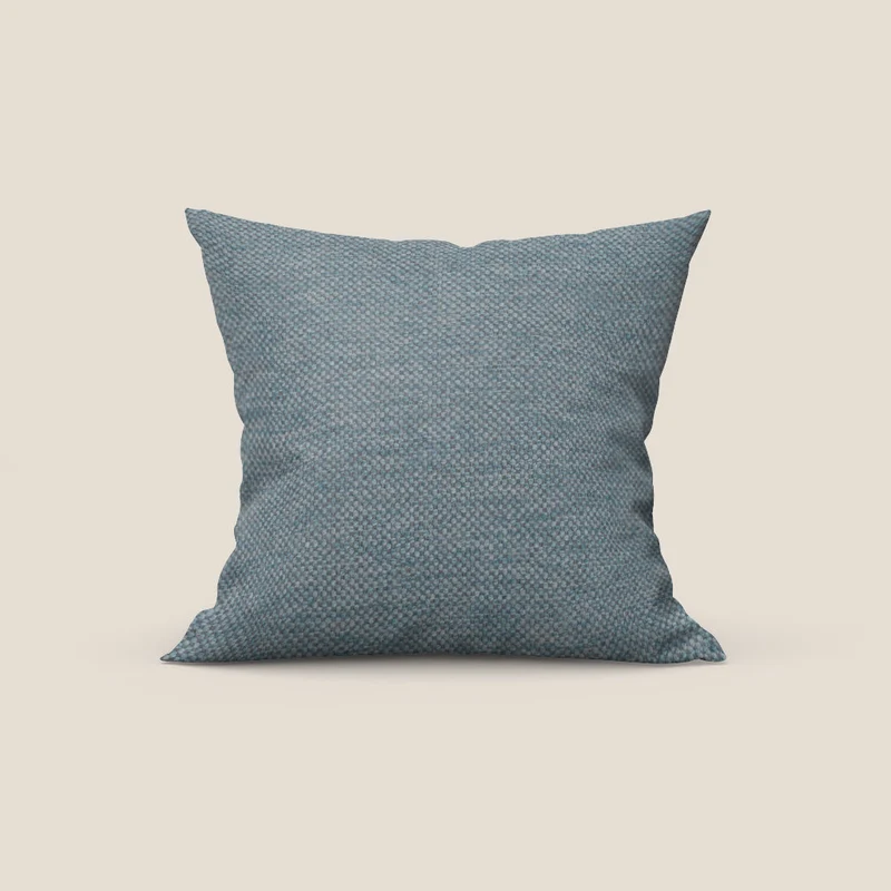Coussin Tauro disponible en plusieurs couleurs, en tissu mélangé coton détachable T18 bleu clair