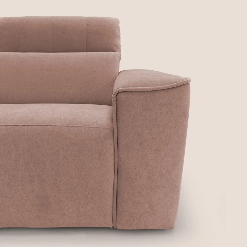 Clark canapé modulable d'angle REVERSIBLE avec option relax électrique en tissu détachable imperméable T17 rose