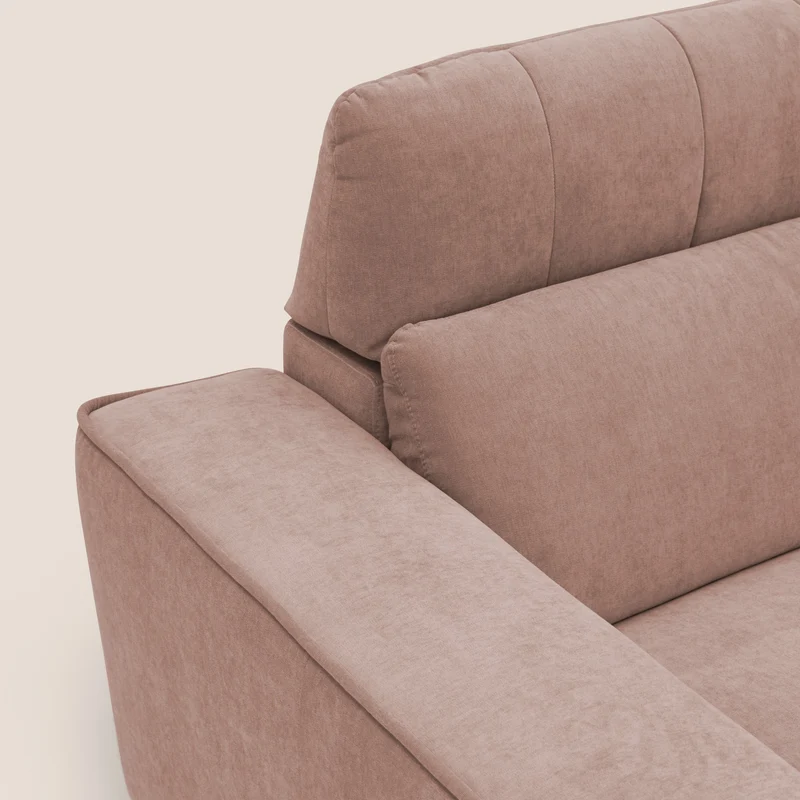 Clark canapé modulable d'angle REVERSIBLE avec option relax électrique en tissu détachable imperméable T17 rose