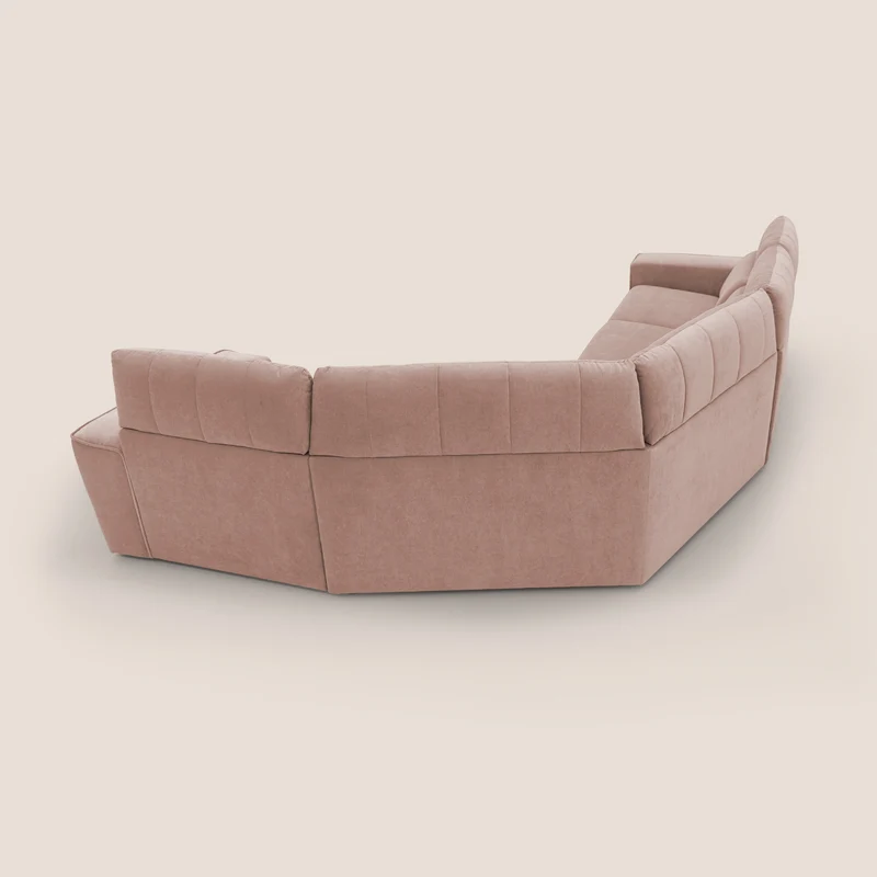Clark canapé modulable d'angle REVERSIBLE avec option relax électrique en tissu détachable imperméable T17 rose