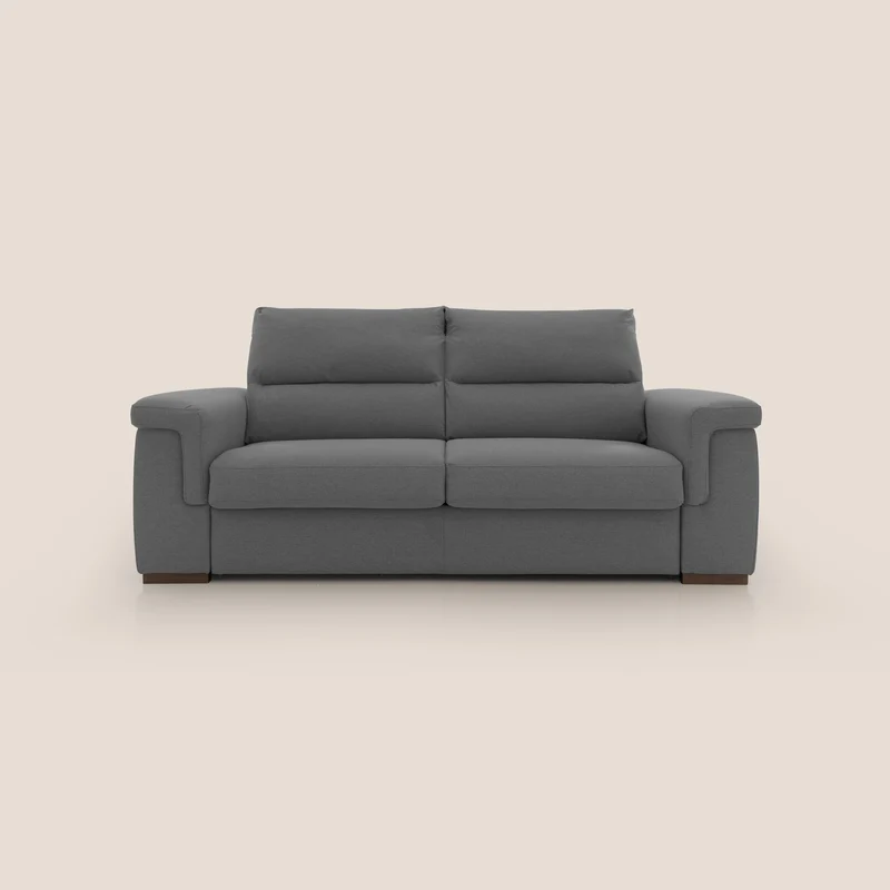 Magnolia canapé convertible avec matelas H 18cm et dossier haut et moelleux en tissu détachable T05 anthracite