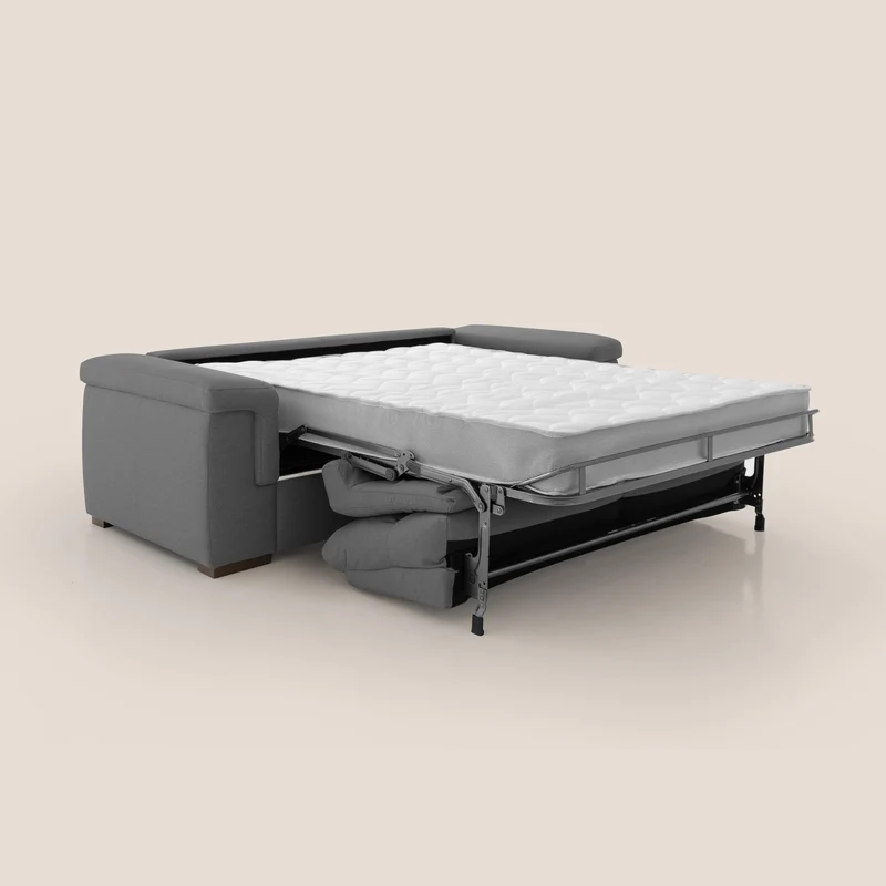Magnolia canapé convertible avec matelas H 18cm et dossier haut et moelleux en tissu détachable T05 anthracite