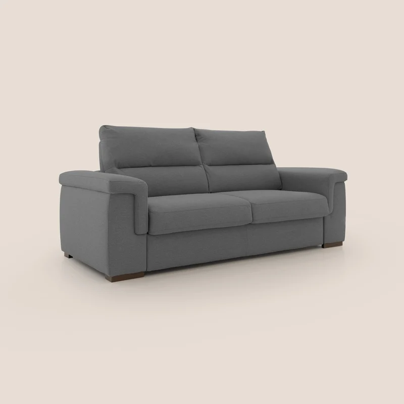 Magnolia canapé convertible avec matelas H 18cm et dossier haut et moelleux en tissu détachable T05 anthracite