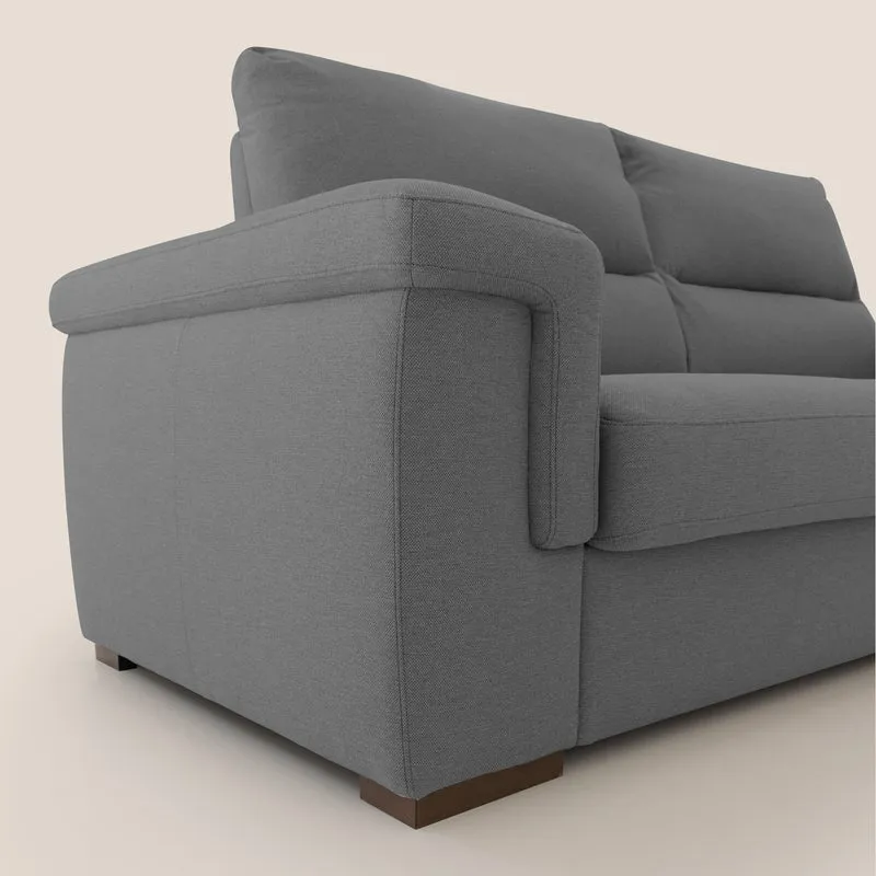 Magnolia canapé convertible avec matelas H 18cm et dossier haut et moelleux en tissu détachable T05 anthracite