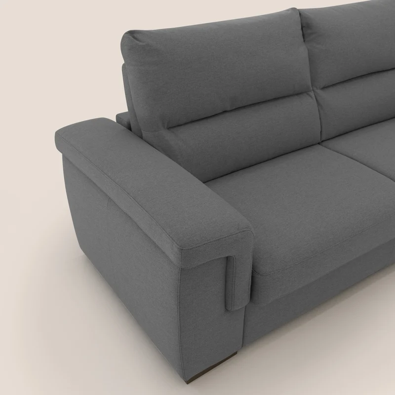 Magnolia canapé convertible avec matelas H 18cm et dossier haut et moelleux en tissu détachable T05 anthracite