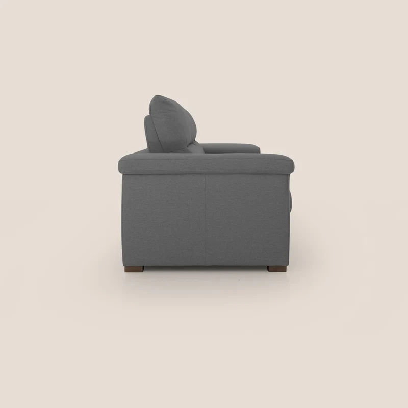 Magnolia canapé convertible avec matelas H 18cm et dossier haut et moelleux en tissu détachable T05 anthracite