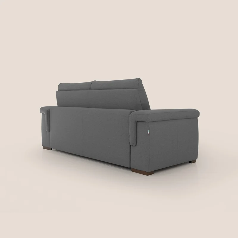 Magnolia canapé convertible avec matelas H 18cm et dossier haut et moelleux en tissu détachable T05 anthracite