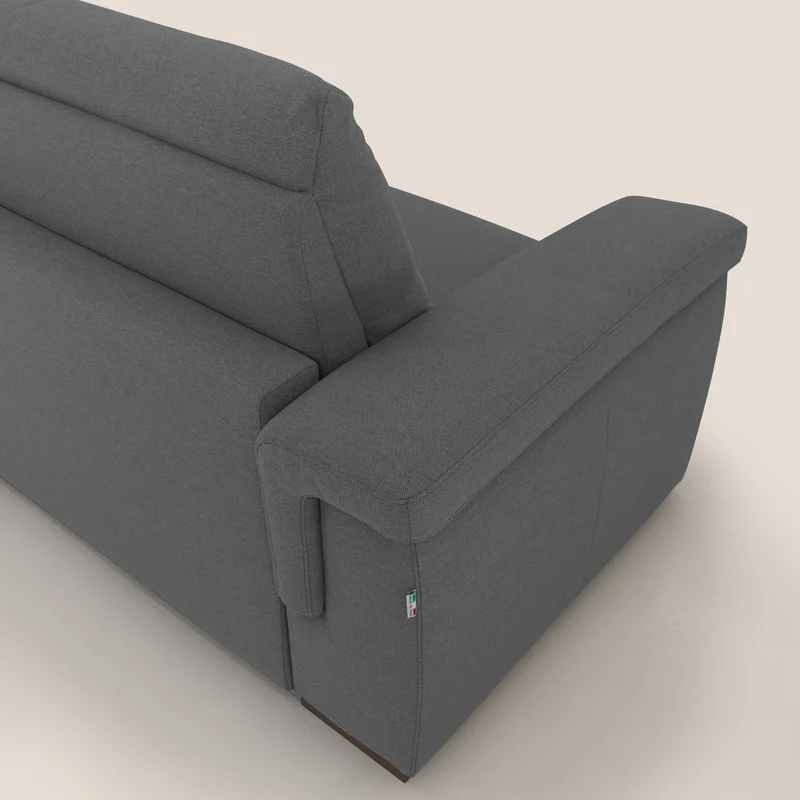 Magnolia canapé convertible avec matelas H 18cm et dossier haut et moelleux en tissu détachable T05 anthracite