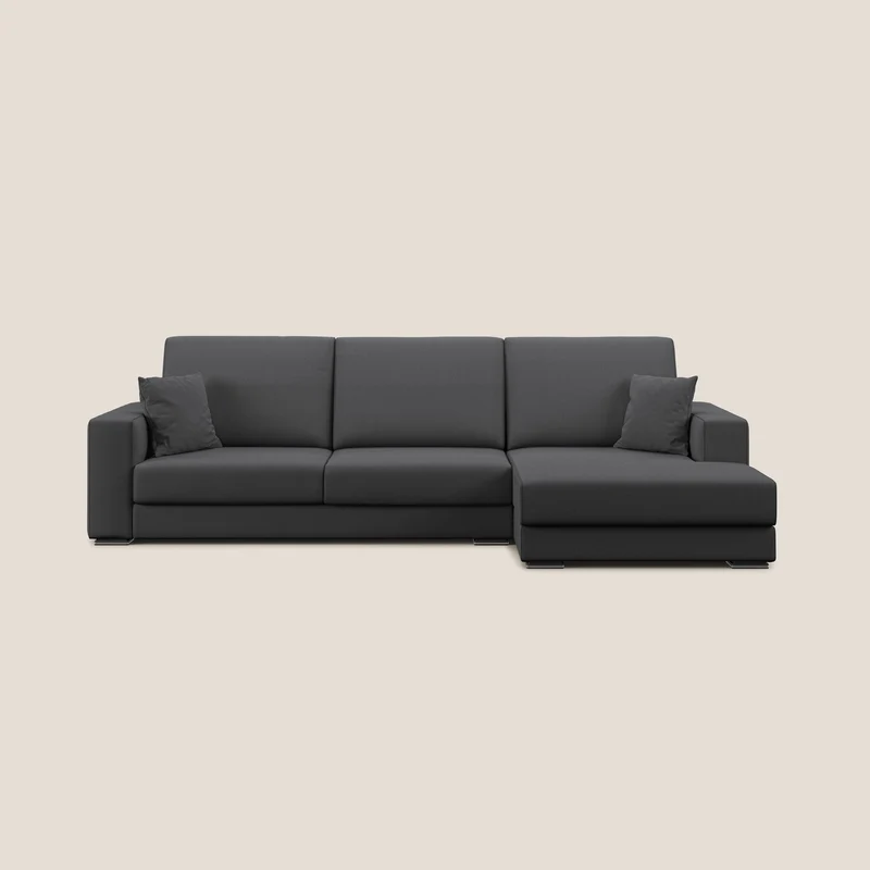 Marte canapé d'angle en tissu détachable et imperméable T08 anthracite