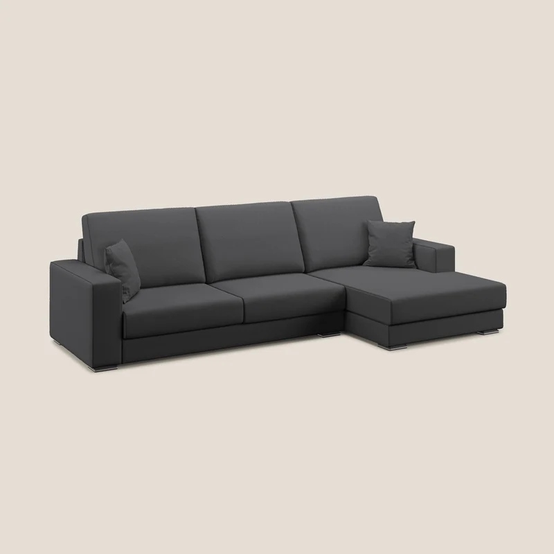Marte canapé d'angle en tissu détachable et imperméable T08 anthracite