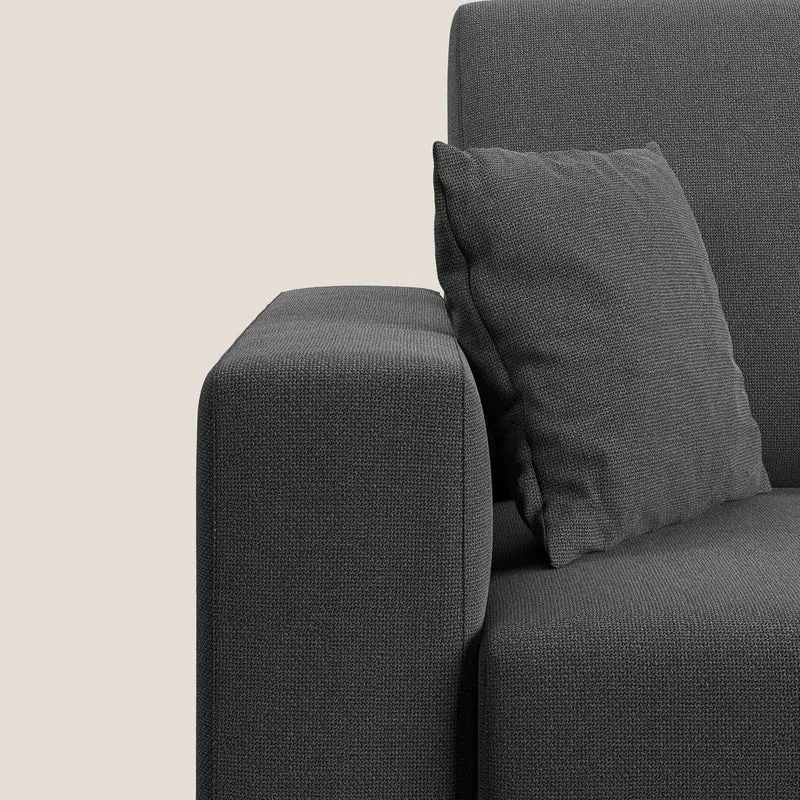 Marte canapé d'angle en tissu détachable et imperméable T08 anthracite