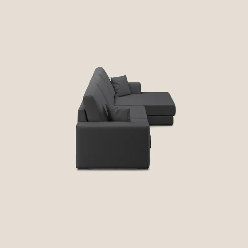 Marte canapé d'angle en tissu détachable et imperméable T08 anthracite