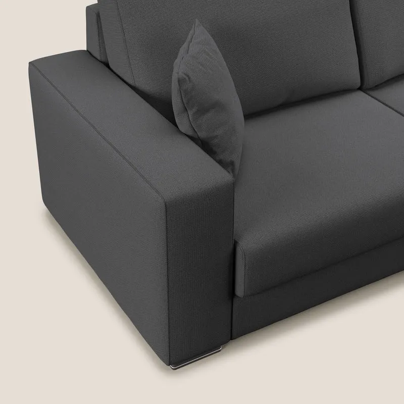 Marte canapé d'angle en tissu détachable et imperméable T08 anthracite