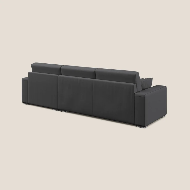Marte canapé d'angle en tissu détachable et imperméable T08 anthracite