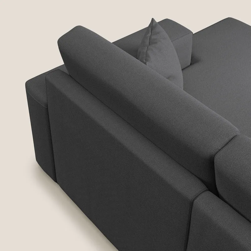 Marte canapé d'angle en tissu détachable et imperméable T08 anthracite