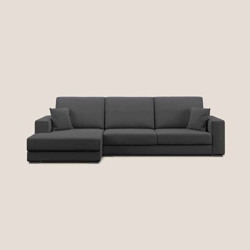 Marte canapé d'angle en tissu détachable et imperméable T08 anthracite
