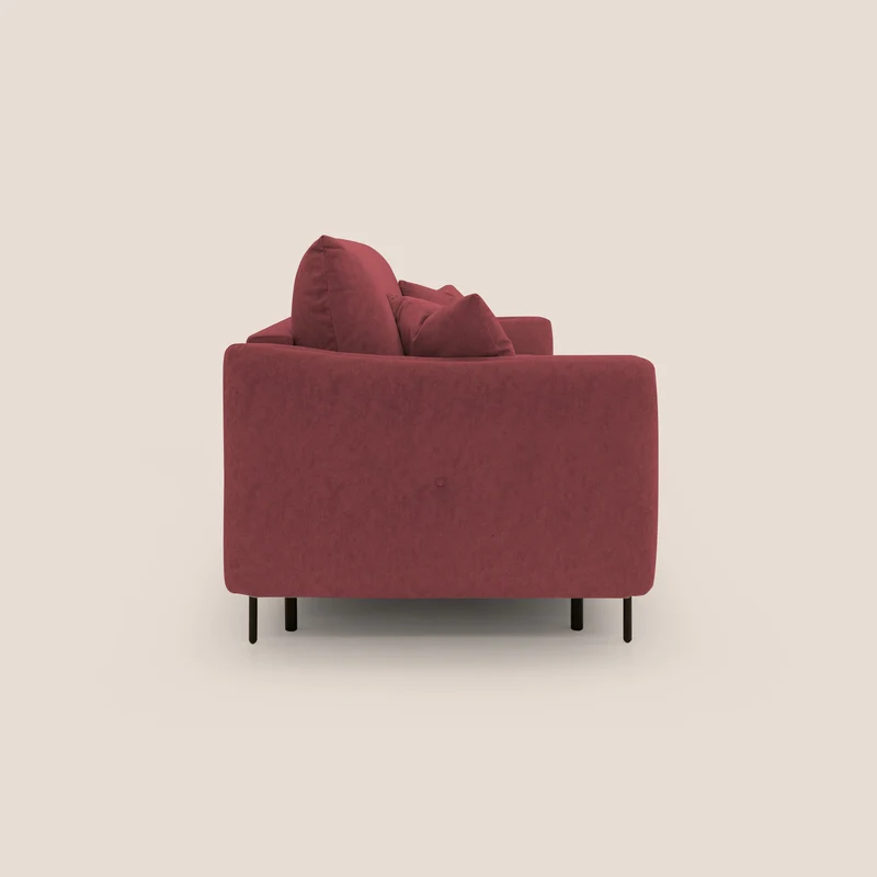 Gregory Canapé-lit avec matelas h18 cm en microfibre effet velours imperméable T09 rouge