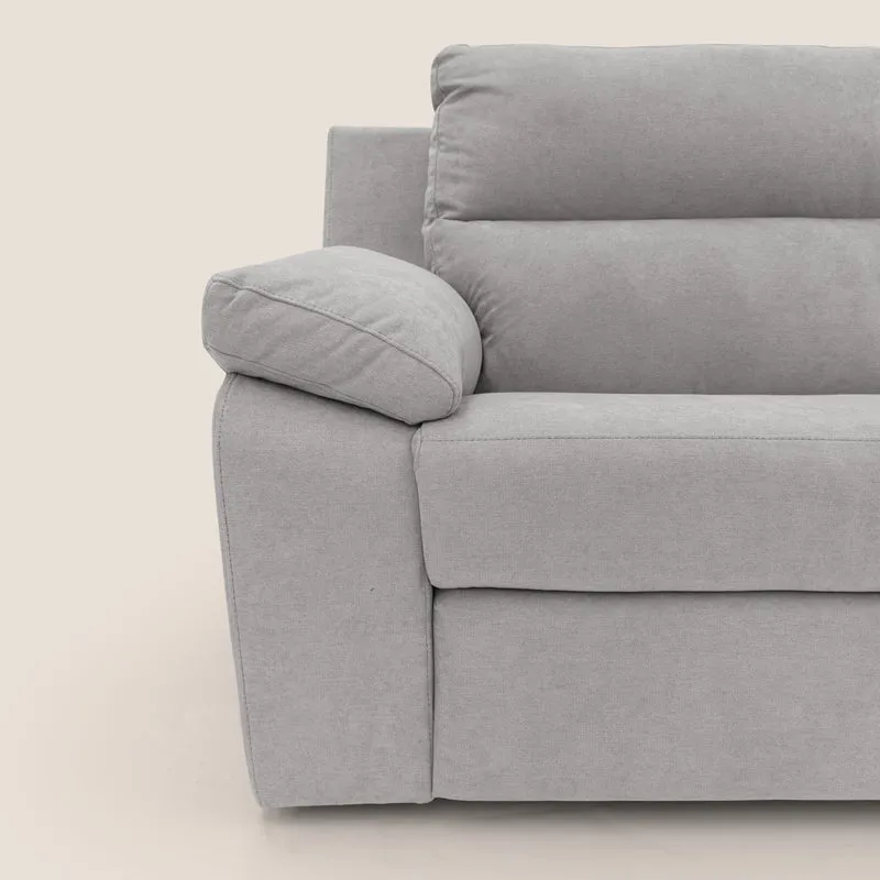 Romeo Canapé avec relax électrique en tissu doux imperméable T02 gris clair