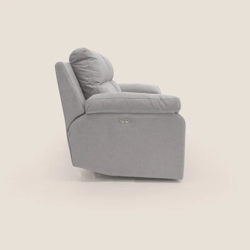 Romeo Canapé avec relax électrique en tissu doux imperméable T02 gris clair