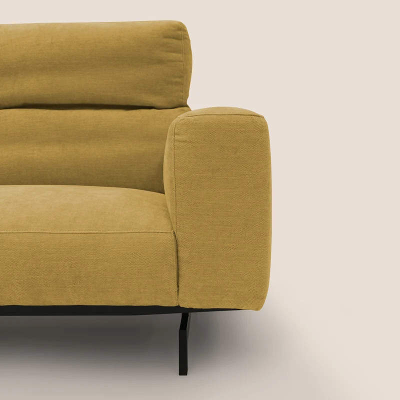 Sakura Canapé d'angle RÉVERSIBLE et modulable en tissu doux et imperméable T14 jaune