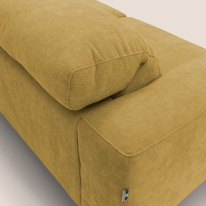 Sakura Canapé d'angle RÉVERSIBLE et modulable en tissu doux et imperméable T14 jaune