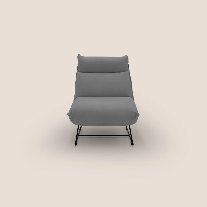 Tessa Fauteuil au design moderne en microfibre détachable T11 gris