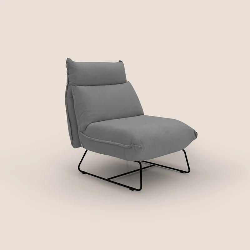 Tessa Fauteuil au design moderne en microfibre détachable T11 gris
