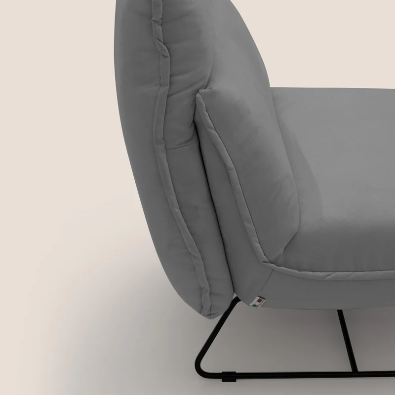 Tessa Fauteuil au design moderne en microfibre détachable T11 gris