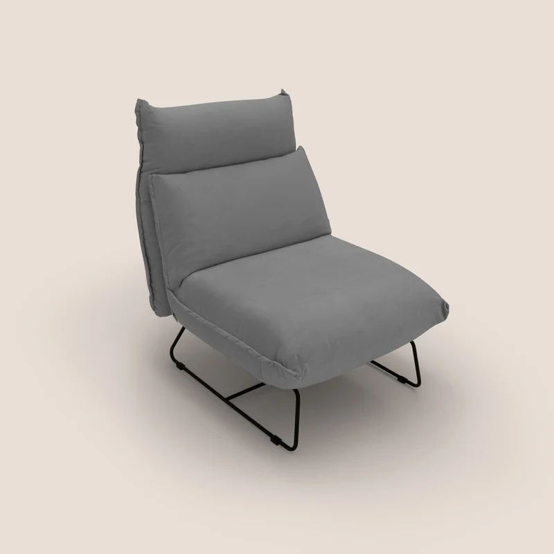 Tessa Fauteuil au design moderne en microfibre détachable T11 gris
