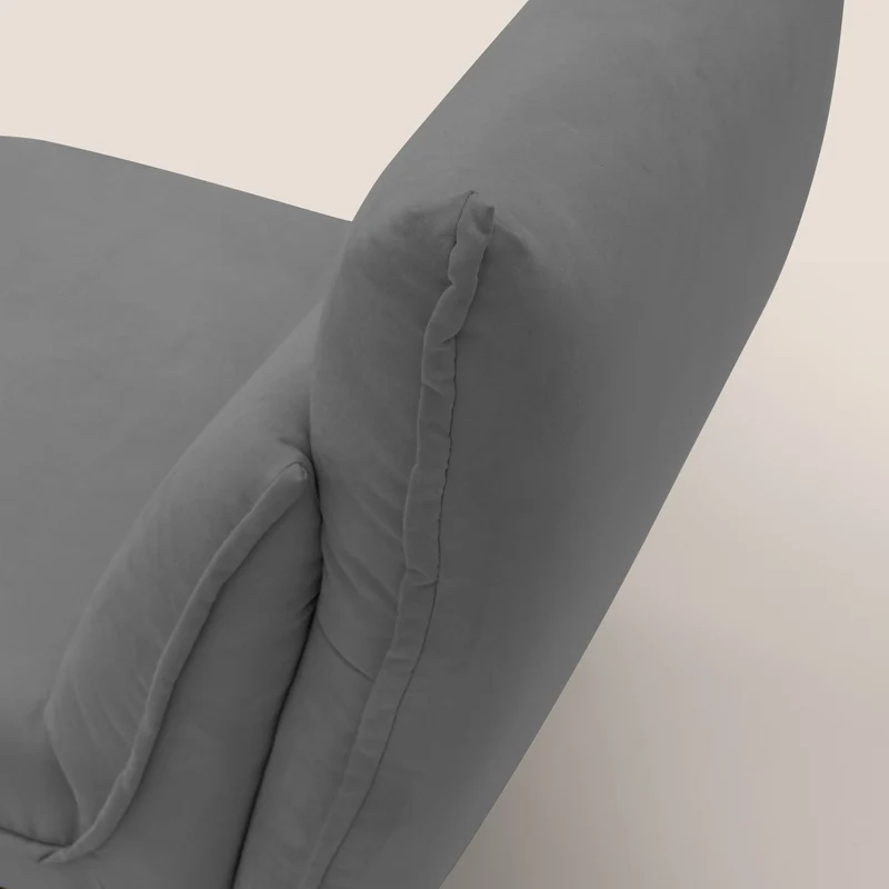 Tessa Fauteuil au design moderne en microfibre détachable T11 gris