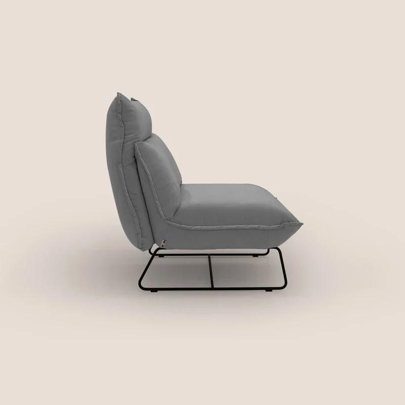 Tessa Fauteuil au design moderne en microfibre détachable T11 gris