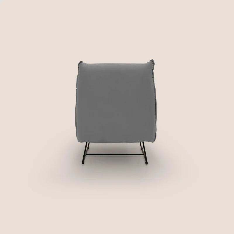 Tessa Fauteuil au design moderne en microfibre détachable T11 gris