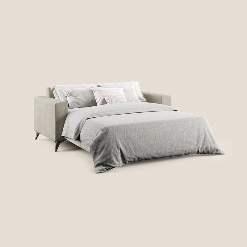Pegaso canapé convertible avec têtières inclinables en tissu doux imperméable T02 crème