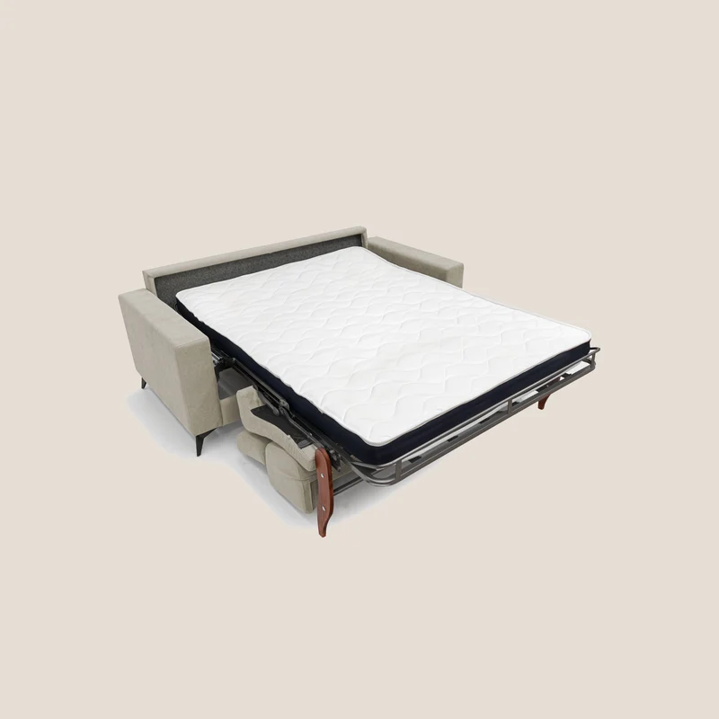 Pegaso canapé convertible avec têtières inclinables en tissu doux imperméable T02 crème