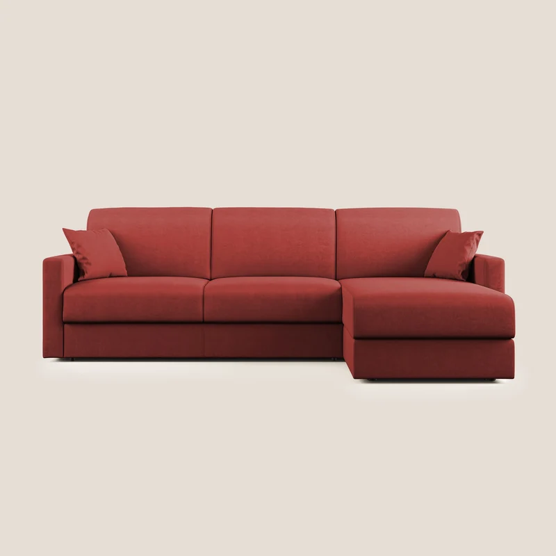 Chris canapé d'angle convertible en microfibre détachable T11 rouge