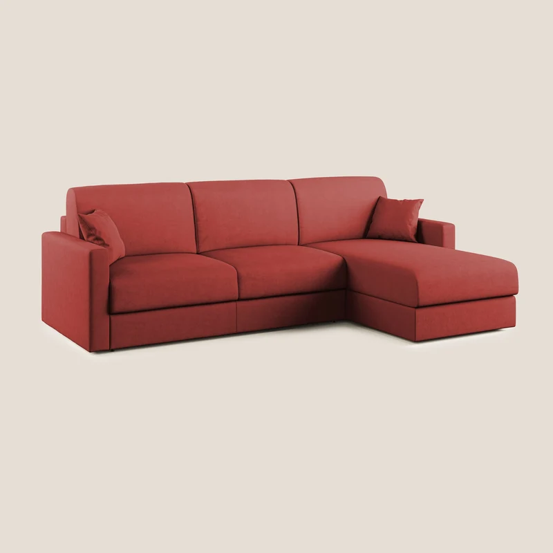 Chris canapé d'angle convertible en microfibre détachable T11 rouge