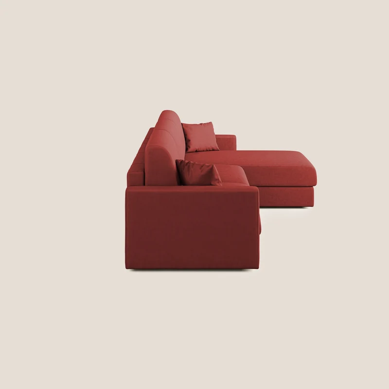 Chris canapé d'angle convertible en microfibre détachable T11 rouge