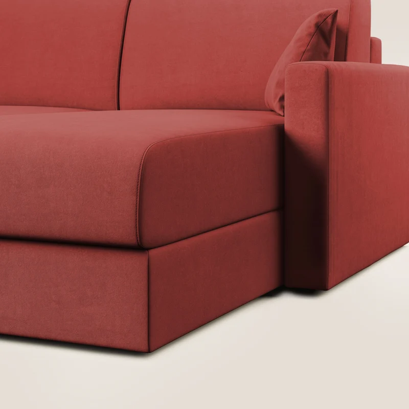 Chris canapé d'angle convertible en microfibre détachable T11 rouge