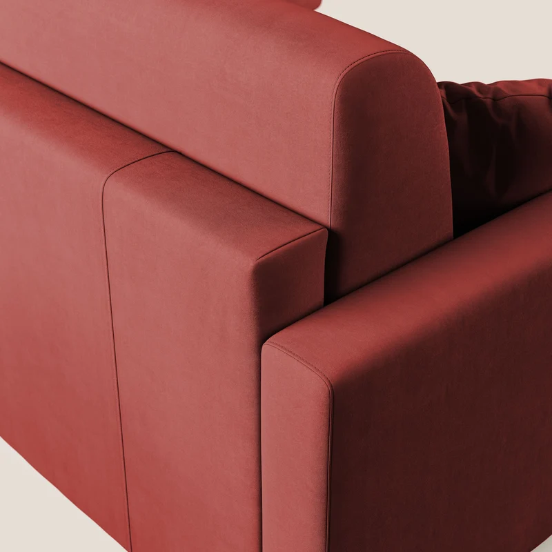 Chris canapé d'angle convertible en microfibre détachable T11 rouge