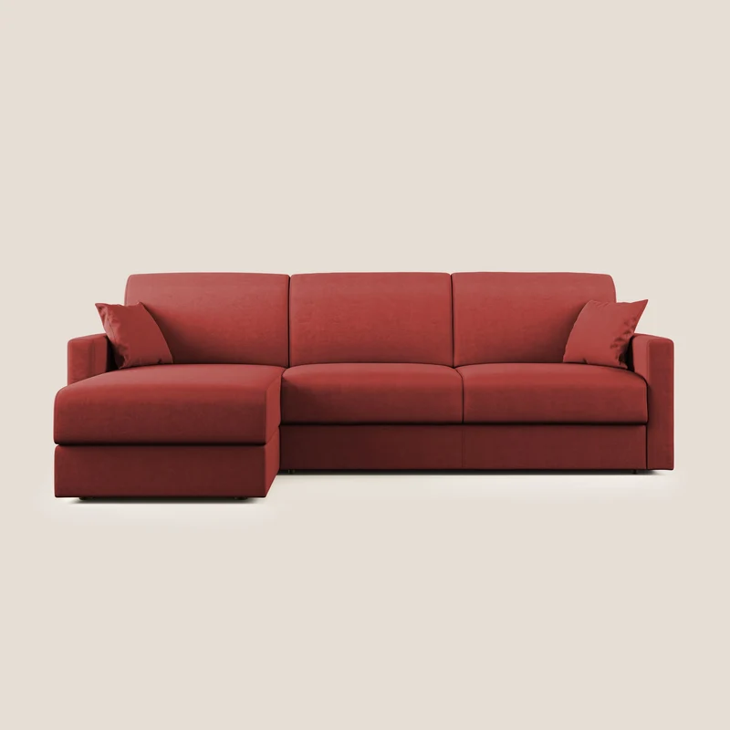 Chris canapé d'angle convertible en microfibre détachable T11 rouge