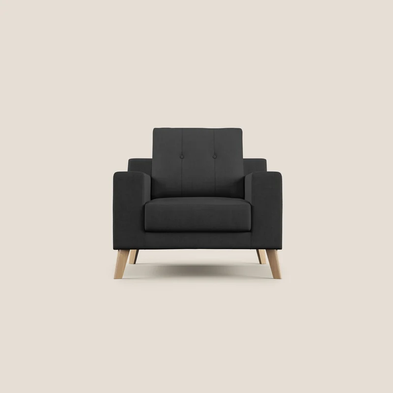 Danish Fauteuil en tissu doux imperméable T02 noir