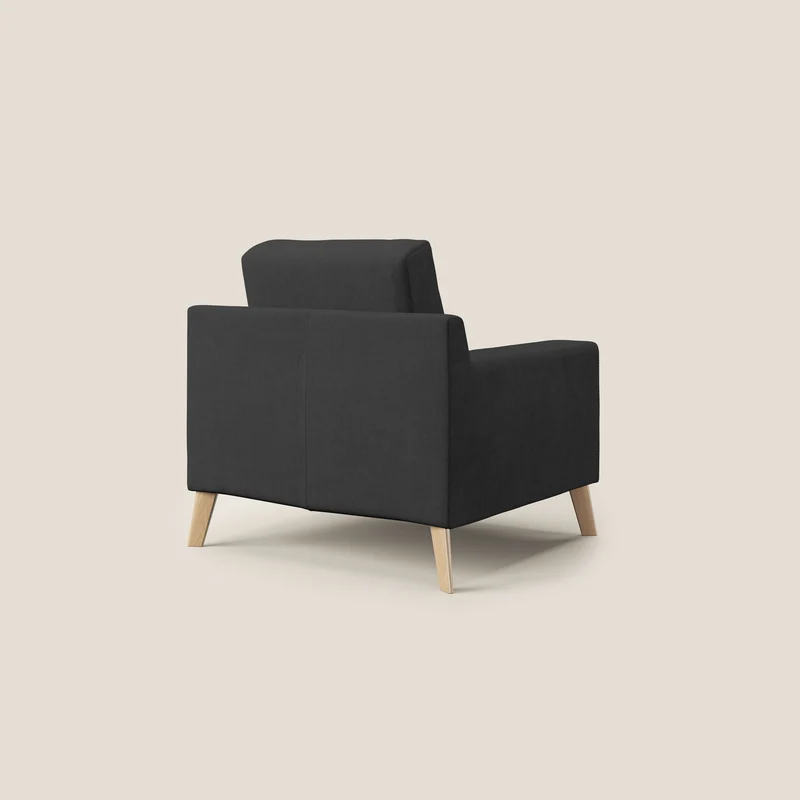 Danish Fauteuil en tissu doux imperméable T02 noir