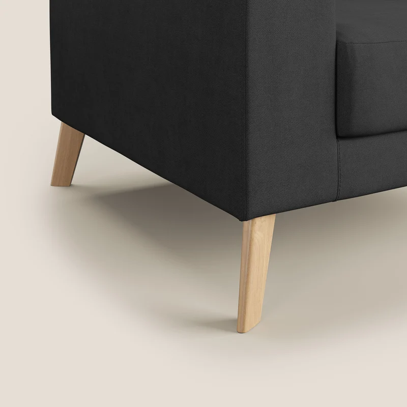 Danish Fauteuil en tissu doux imperméable T02 noir