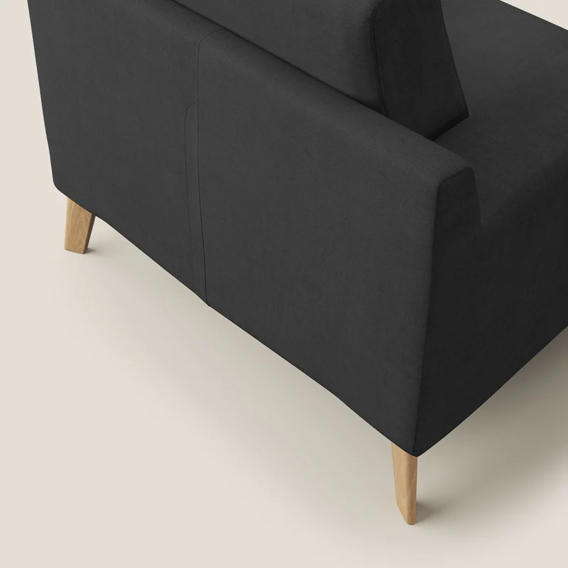 Danish Fauteuil en tissu doux imperméable T02 noir
