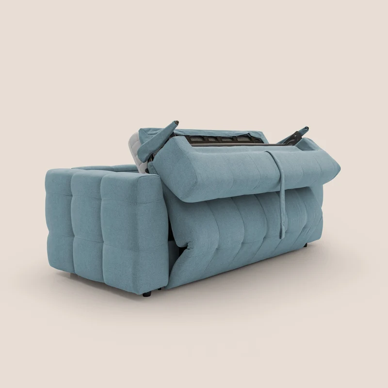 Tender Canapé convertible avec matelas H14 cm en bouclette imperméable T07 sucre glace