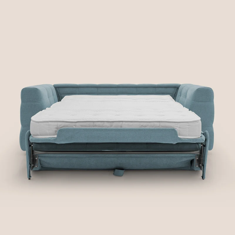 Tender Canapé convertible avec matelas H14 cm en bouclette imperméable T07 sucre glace