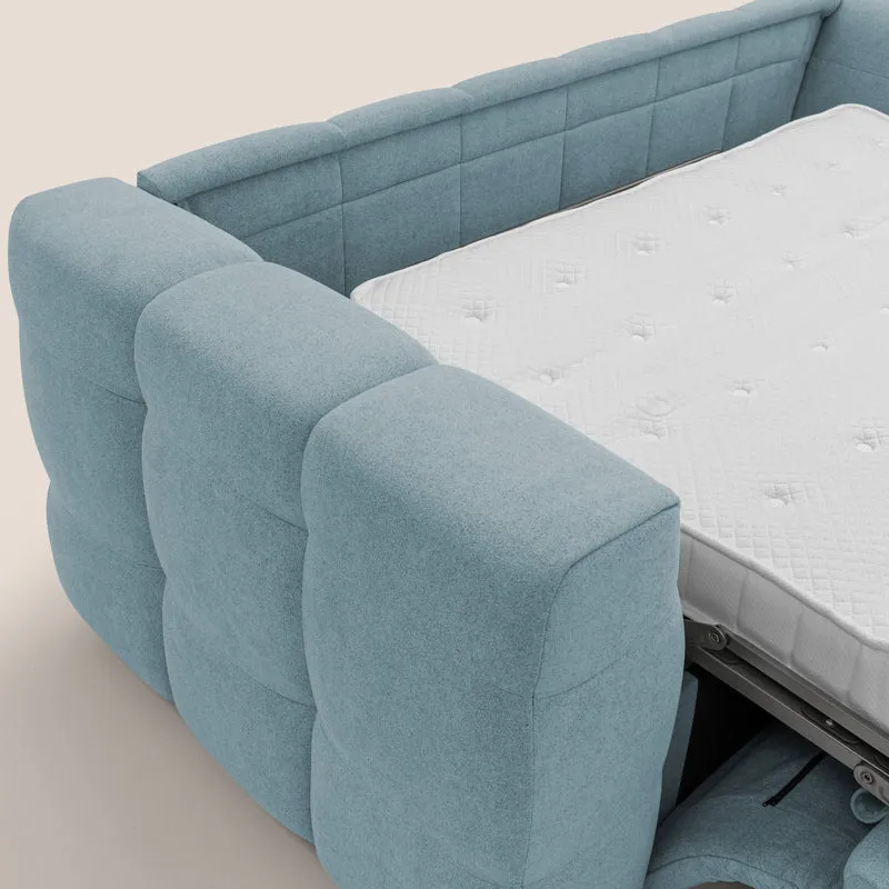 Tender Canapé convertible avec matelas H14 cm en bouclette imperméable T07 sucre glace